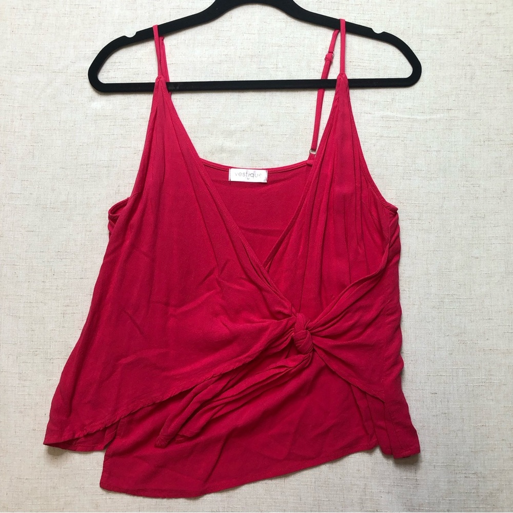 Vestique Red Tie Up Tank Spaghetti Strap M
